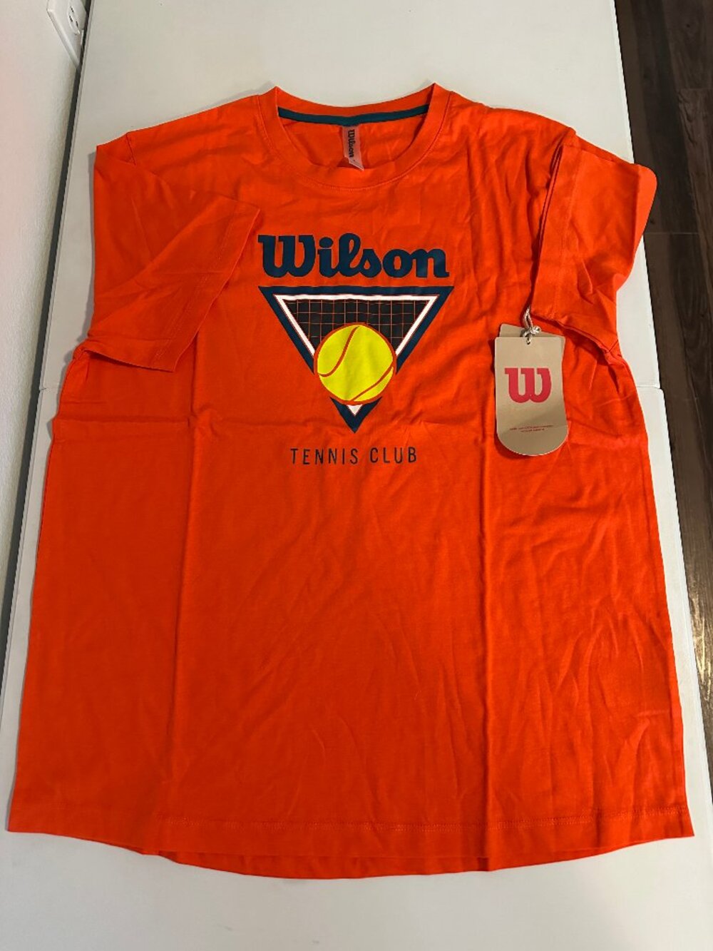 Wilson Fiesta Orange Tennis Club Graphic Tee XL NWT